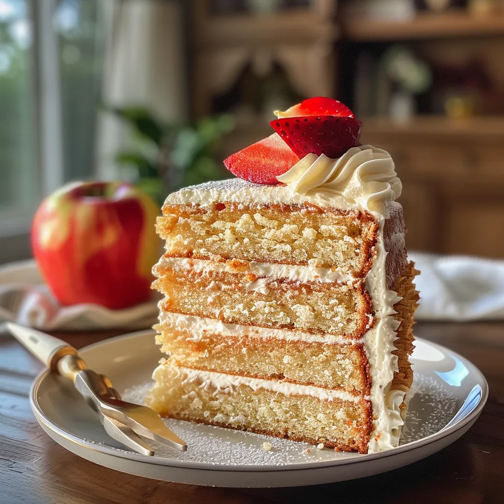 A back-to-school cake decorated with an apple, ruler, and colorful sprinkles.