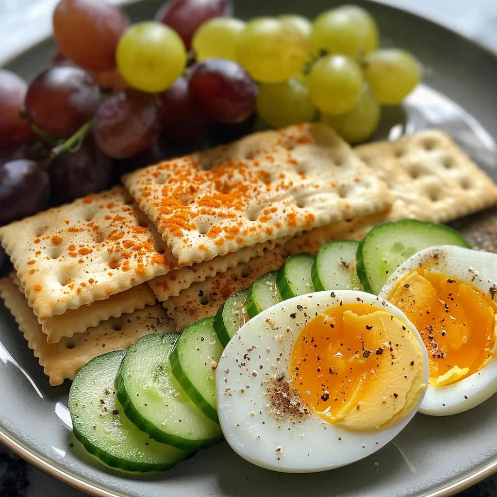 Four images of delicious and healthy adult lunchables, perfect for work or school.
