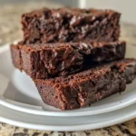 Three images showcasing moist and fudgy chocolate zucchini bread, each prepared and presented differently.