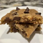A plate of warm, delicious banana bread chocolate chip cookies.