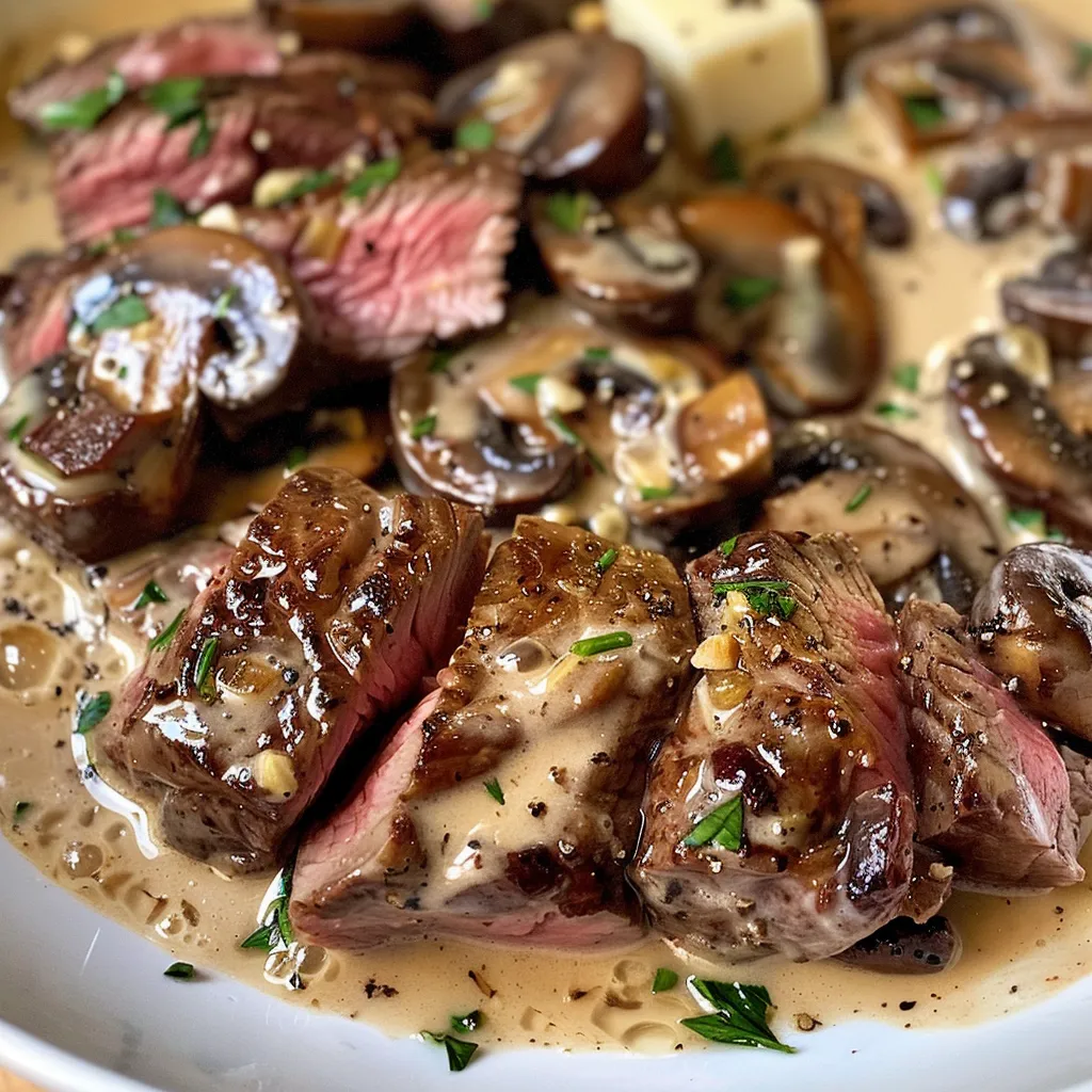 creamy garlic mushroom beef 1 U1