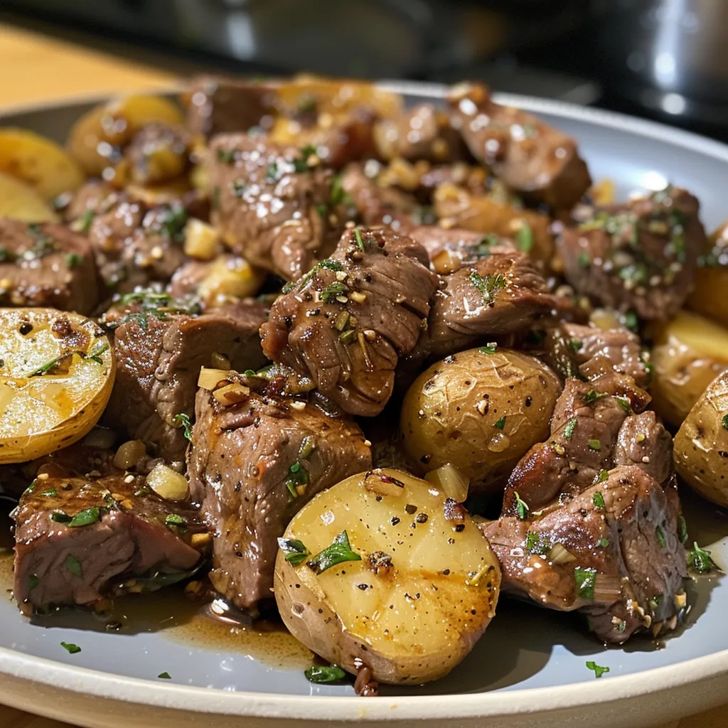 garlic butter beef bites with potatoes 1 U1