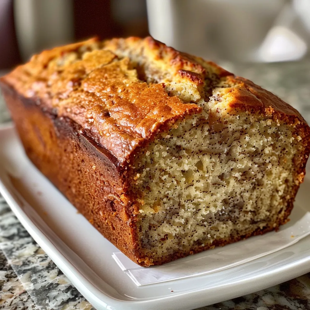 Slices of soft, fluffy honey vanilla banana bread on a white plate.